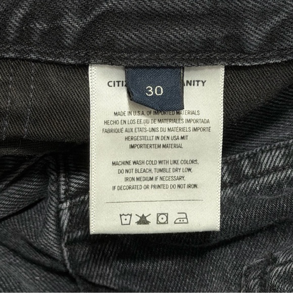 Citizens of Humanity Horseshoe Denim Black Barrel Jean Cropped Organic Cotton 30 - Picture 13 of 15